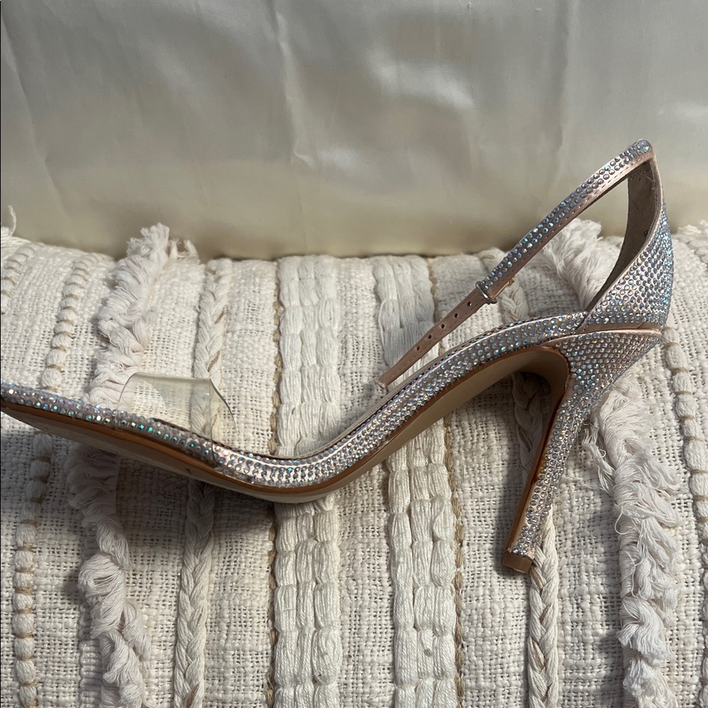 Betsey Johnson Glittering Silver Heels - Picture 2 of 5